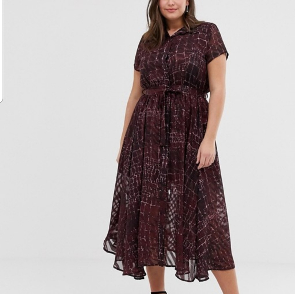 🧡🧡Religion Plus midi shirt dress in jacquard